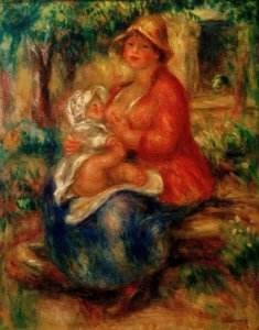 Aline Renoir Nursing Her Son