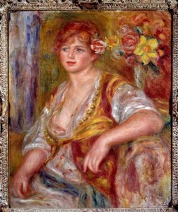 Blonde has the rose. Portrait of Andree Madeleine Heuschling, a comedian known as Catherine Hessling