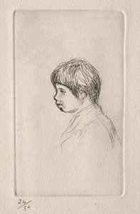 Claude Renoir, in Profile by Pierre Auguste Renoir