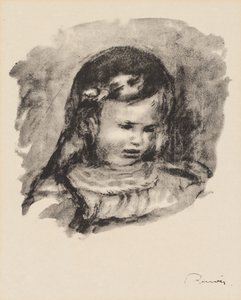 Claude Renoir, the Head Lowered by Pierre Auguste Renoir