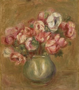 Flowers in a Green Vase