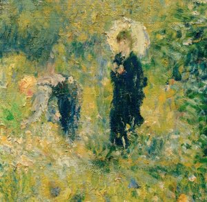 Woman with Parasol in a Garden by Pierre Auguste Renoir