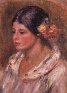 Girl with Roses in her hair by Pierre Auguste Renoir