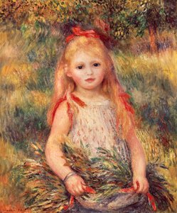 Girl with Sheaf of Corn by Pierre Auguste Renoir