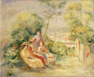 Girls in a Garden by Pierre Auguste Renoir