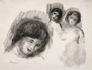 The Stone with Three Sketches by Pierre Auguste Renoir