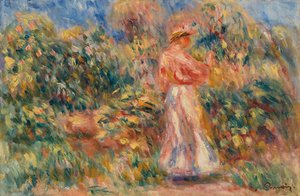 Landscape with Woman in Pink and White