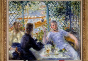 Lunch at the restaurant Fournaise or the rowers lunch by Pierre Auguste Renoir