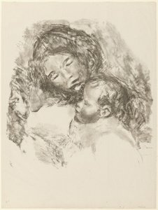 Maternity, large plate by Pierre Auguste Renoir