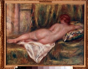 Naked Reclining Seen from Back or Rest After Bath