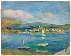 Fishing Port, View of Fontarabie from Hendaye by Pierre Auguste Renoir