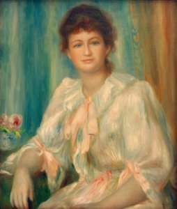 Portrait of a Young Woman in White by Pierre Auguste Renoir