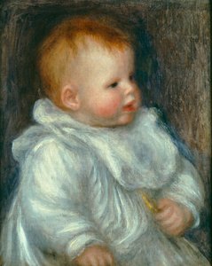 Portrait of Coco Against a Blue Background by Pierre Auguste Renoir