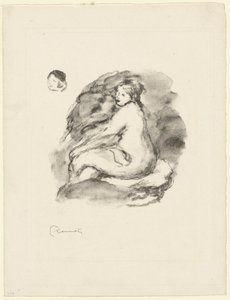 Study of a Seated Nude Woman, variant by Pierre Auguste Renoir
