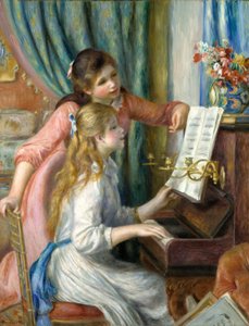 Two Young Girls at the Piano by Pierre Auguste Renoir