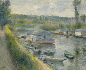 Wash-house Boat at Bas-Meudon, c.1874 by Pierre Auguste Renoir