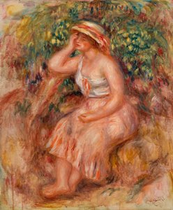 Woman Daydreaming by Pierre Auguste Renoir