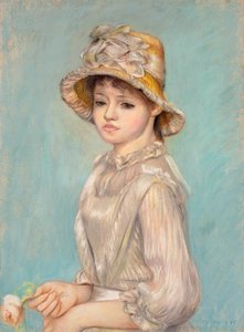 Young Girl with a Rose by Pierre Auguste Renoir