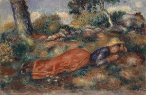 Young Woman Lying in the Grass, ca 1890-1895 by Pierre Auguste Renoir