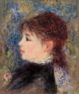 Young Woman with Rose by Pierre Auguste Renoir