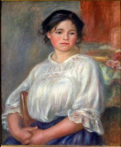 Young Girl Seated by Pierre Auguste Renoir