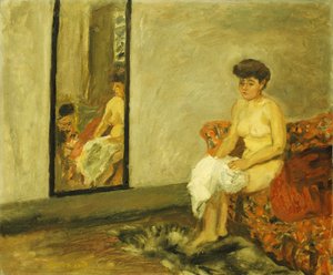 Nude Sitting on a Red Chair