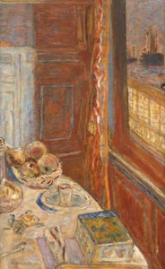 Still Life with Ships Seen Through Window