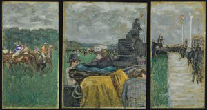 The Longchamp Racecourse, Triptych, 1897 by Pierre Bonnard