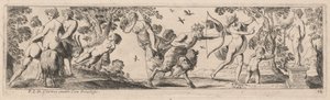 Satyr and Mercury Shooting at a Statue by Pierre Brebiette