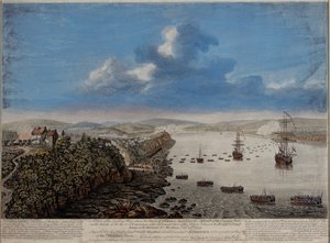 A View of the Landing place above the Town of Quebec describing the Assault on the Heights of Abraham, September 13th 1759, c.1760