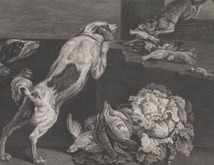 Dogs and Still Life, 1778 by Pierre Charles Canot