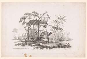 Figures with Baskets on Shore Chinese Genre Scenes in Landscapes (series title) by Pierre Charles Canot