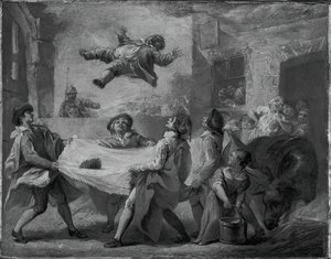 Sancho Panza Being Tossed in a Blanket by Pierre Charles Tremolieres