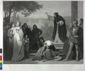1493 Savonarola Homily in Florence by Pierre Cottin