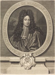Jean Delpech, Marquis de Méréville by Pierre Drevet after Nicolas de Largillierre