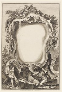 Cartouche Surrounded by Elements of Naval Commerce by Pierre Edme Babel