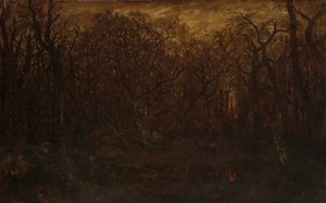 The Forest in Winter at Sunset