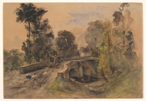 The Stone Bridge by Pierre Etienne Theodore Rousseau