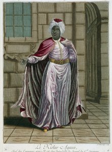 Portrait of the Kistar-Agassi (chief of the eunuchs) - in Collection of 100 prints representing different nations of the Levant in 1707 and 1708 by orders of M. de Frriol, ambassador of the king at the Porte and updated in 1712-13 by the care of M. Le H by Pierre François Basan