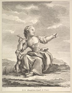 Little Girl Playing with a Dog, from Deuxième Livre de Figures d