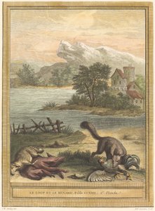 The Wolf and the Fox by Pierre François Tardieu after Jean Baptiste Oudry