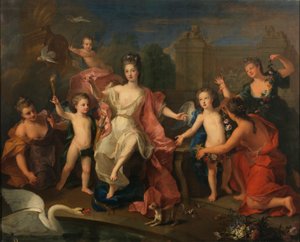 The Duchess of Burgundy with Her Two Sons, the Dukes of Brittany and Anjou (Future Louis XV) by Pierre Gobert