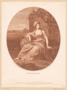 Antique Female Figure in Volcanic Landscape by Pierre Guillaume Alexandre Beljambe