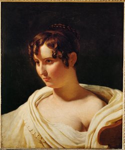 Young Woman in Bust with White Scarf