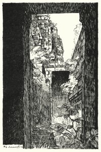 In the Bayon, glimpse through a fallen roof by Pierre Jeannerat de Beerski