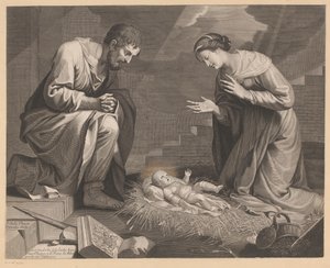 Mary and Joseph Adoring the Christ Child by Pierre Landry