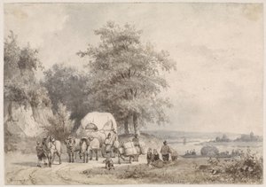 Landscape with Hay Wagon