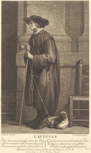 The Blind Beggar by Pierre Louis de Surugue after Jean Siméon Chardin