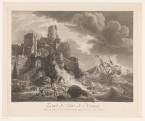 Coast of Norway with Shipwrecked Sailors by Pierre Maloeuvre