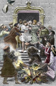 Socinianism and Little Polish Church: The Inhabitants of Krakow Burn the Works of Faustus Socinus in the Public Square by Pierre Mejanel